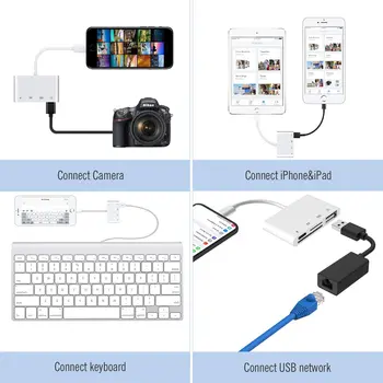 Reilim USB OTG adapter do aparatu lightning to micro SD TF card reader kit dla iphone ipad apple ios 14 13converter