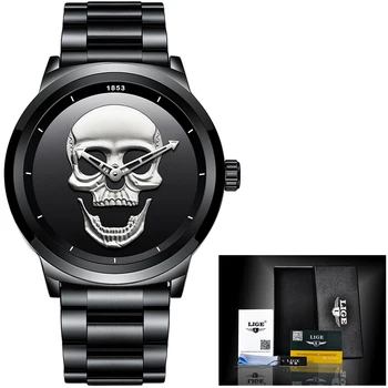 Relogio masculino LIGE Zegarek męski zegarek męskie zegarki najlepsze marki luksusowych ze stali nierdzewnej wojskowe sportowe wodoodporny zegarek z datą