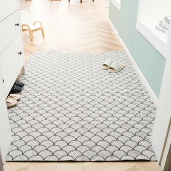Retro kolor przedpokój dywan PVC druciana pętla mata INS twórcza geometria drzwi mata salon dywanik podłogowy łazienka antypoślizgowy dywan