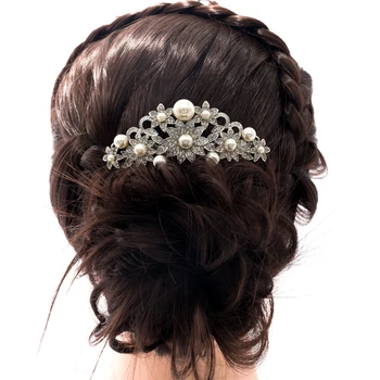 Rhinestone Kryształ ślub ślubny kwiat spinki do włosów boczny grzebień akcesoria dla kobiet Party Bridesmaid Bridal CO1446R1