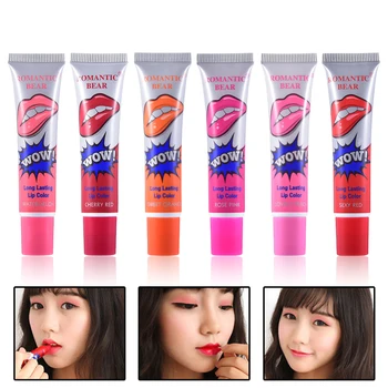 Romantic Bear Hot Selling Wodoodporny Lipstick znane marki Beauty Red Wow Matte Makeup Lip Gloss Impermeavel lip Tatuaż Cosmetics