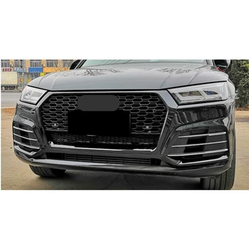 RSQ5 style front sports heksagonalna mesh honeycomb cover black grill for Audi Q5/SQ5 2018 2019 auto parts