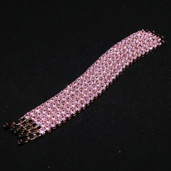 Różowe złoto kolor hip-hop różowy cz Kryształ tenisa obwód bransolety obwód nogi kostki bransoletka różowy cz kostki Plażowa moda biżuteria