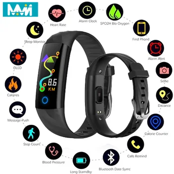 S5 Sport Watch Heart Rate fitness bransoletka monitor ciśnienia krwi IP68 Wodoodporny monitor aktywności Smart Band dla IOS