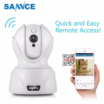 SANNCE 720P WiFi Camera Security IP 1.0 MP Camera Wireless WI-FI Audio home Surveillance Baby Monitor HD Mini CCTV Camera