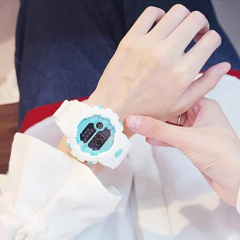 Silikonowe damskie zegarki sportowe Sport na świeżym powietrzu wodoodporny led dla dzieci zegarek wojskowy wielofunkcyjny chłopiec dziewczynka zegarek Montre Femme