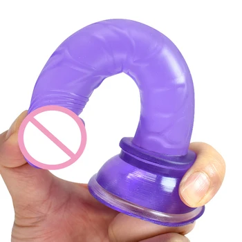Silna przyssawka wibratorem zabawki dla dorosłych, erotyczny miękkie żelatynowe dildo anal korek analny realistyczny penis G-spot, orgazm sex zabawki dla kobiet
