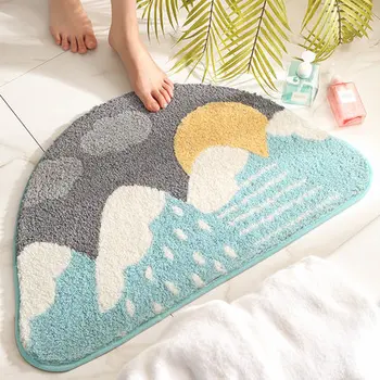 Skandynawski dywan dywany śmieszne łazienka, sypialnia podłoga Tęcza dywaniki witamy mata dekoracje do domu kochanie jajko forma łazienka dywan