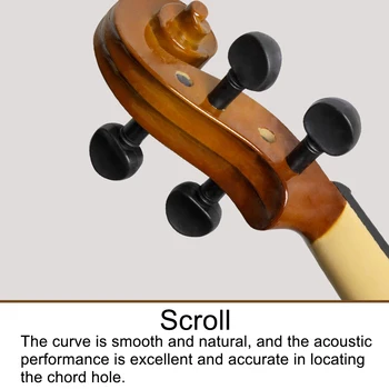Skrzypce 4/4 pełnowymiarowa Skrzypce wzór z futerałem na skrzypce kalafonia instrumenty smyczkowe struny student początkujący narzędzie dydaktyczne z sztywnego tworzywa panelem