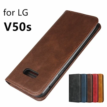 Skórzany pokrowiec do LG V50s etui uchwyt karty kabura przyciąganie magnetyczne etui portfel etui