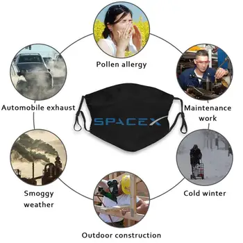 Space X Team Print Reusable Mask Pm2.5 Filter Face Mask Kids Space X Elon Musk You Are Here Paypal Trump Google Jeff Bezoz Blue