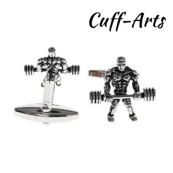 Spinki do mankietów dla mężczyzn muskularny waga lifter spinki do mankietów prezenty dla mężczyzn Gemelos Les Boutons De Manchette by Cuffarts C10513