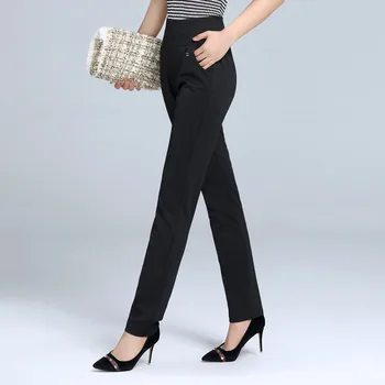 Spodnie damskie 2020 wiosna jesień rozmiar plus proste spodnie cienkie codzienne damskie stretch spodnie czarne dżinsy biurowe spodnie