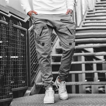 Spodnie Męskie Biegacze Hip-Hop Kieszenie Spodnie-Cargo Meble Odzież Dres Dna Spodnie Harajuku Spodnie Jogger Track Pants
