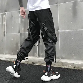 Spodnie Męskie Nowości Casual Biegaczy Spodnie List Drukowania Hip-Hop Spodnie Sportowe Spodnie Meble Odzież Spodnie-Cargo Mężczyźni Czarny