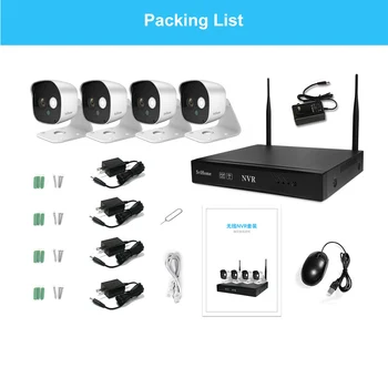 Sricam 4-8 Channel NVR Wireless Kit QR Code 2.0 MP Network Video Recorder Outdoor Wodoodporny Security Video Surveillance System