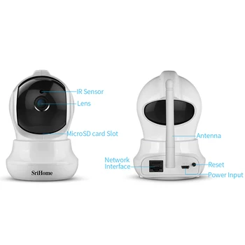 Srihome HD 3.0 P IP Camera WIFI Home Security Baby Monitor 360° APP Remote View podczerwieni kamery noktowizor