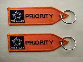 Star Alliance Priority Custom Logo Hafty Tkaniny Brelok Do Kluczy