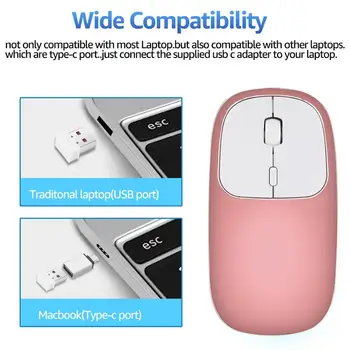 Stop Extra Thin Mute Mouse 2.4 G USB bezprzewodowa ładowalna mysz zgodna z przenośnym komputerem PC 1600 DPI mysz do gier