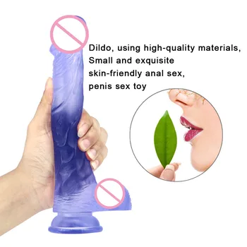 Strap-on dildo realistyczne galaretki męski sztuczny penis z przyssawką dorosłych sex zabawki dla kobiet korek analny pochwie kobiecy masturbator