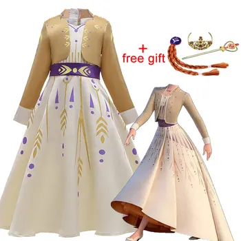 Sukienka Dla Dziewczynek Halloween Party Sukienki Księżniczki Cosplay Chowanie Odzież Dziewczyna Urodziny Sukienkę Dzieci Vestido Elsa Garnitur 3-12 Lat
