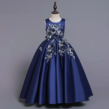Suknia księżniczki sukienka pierwszej komunii długie dziewczyny kwiat ślub dzieci suknia dziecko puszyste elegancki garnitur 2020