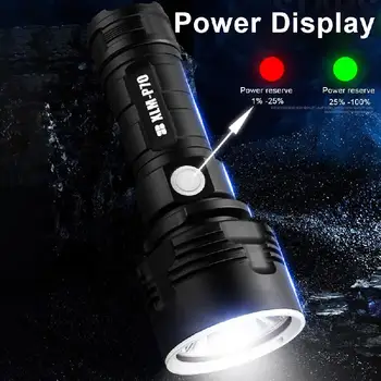 Super mocny latarka led USB akumulator wodoodporna lampa Ultra jasne światło kemping