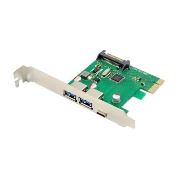 Super Speed PCI-E X4 To USB 3.1 Type-C + Type-A Port Expansion Card PCI-E USB 3.0 card chipset VL805 usb3.1 usb3.0 hub to Pcie