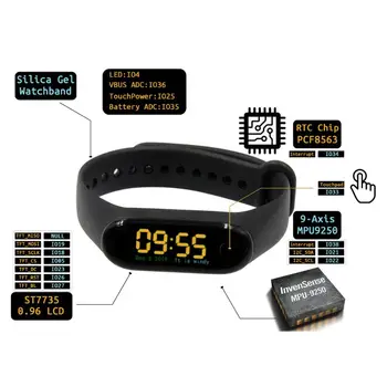 T-Wristband DIY ESP32 Smart Bracelet Development Board programowalny główny chip E5BA Smart Bracelet New