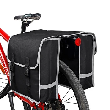 Taśmy odblaskowe Rowerowa torba na tylnym siedzeniu,MTB rowerowy bagaż podwójny kosz nośna torba na zakupy w bagażniku,rowerowa wspornik ogona nośna tylnego siedzenia