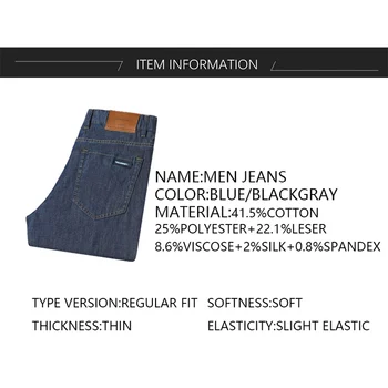 TFETTERS 2020 lato Nowy Vintage dżinsy męskie spodnie połowy talii proste jeansowe spodnie sprzedawane kolor biznes czarne dżinsy męskie rozmiar plus