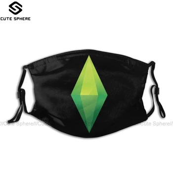 The Sims Mouth Face Mask The Sims Plumbob Facial Mask Funny Fashion z 2 filtrami dla dorosłych