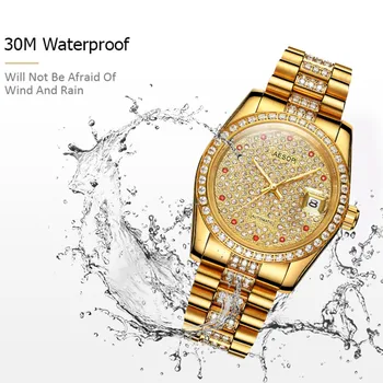 Top Japan Movement AESOP Watch Men luksusowe automatyczne mechaniczne męskie zegarki Diamond Male Clock Wodoodporny Relogio Masculino