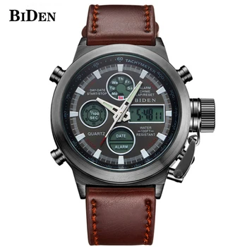 Top Luxury Brand BIDEN zegarki męskie stalowe led cyfrowe Męskie zegarek kwarcowy Man Sports Army zegarki wojskowe erkek kol saati