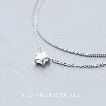 Trustdavis srebro 925 moda podwójna warstwa Gwiazda nożne bransoletki dla kobiet dziewczyny lady 925 srebro biżuteria hurtowych prezent DS602
