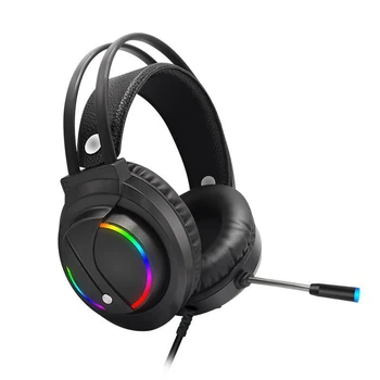 Trwałe wspaniały RGB Over-Ear Gaming Headphone Surround Sound, USB, przewodowy zestaw słuchawkowy dla komputerowych, tabletów, smartfonów