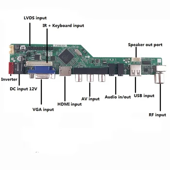 TV HDMI, AV, VGA, USB, LCD panel driver card Controller board kit do monitora LP154WX4(TL)(C1)/TLC2 1280X800 15.4