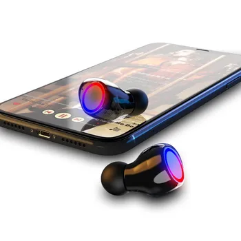 TWS 5.0 dotykowe sterowanie Bezprzewodowe słuchawki Bluetooth HD stereo sportowe słuchawki wyświetlacz led Power Bank zestaw z latarką
