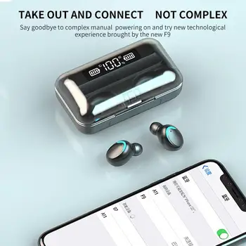 TWS Bluetooth 5.0 słuchawki 2200mAh ładowarka pudełko słuchawki bezprzewodowe 9D stereo sportowe wodoodporne słuchawki słuchawki z mikrofonem