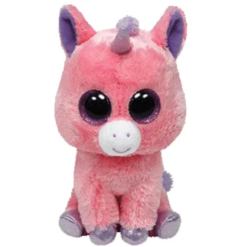 Ty 15 cm nowy różowy jednorożec pluszowe regularne miękkie eyed wypchane zwierzęta kolekcja zabawek