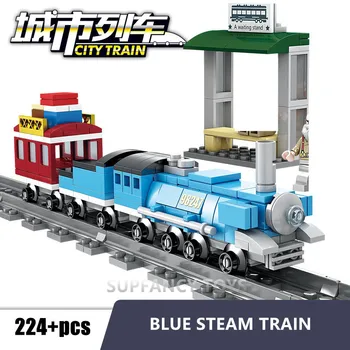 Urban City Rail Train Model Bricks Building Blocks Sets Assembled Railway Steam Trains Creator zabawki edukacyjne dla dzieci