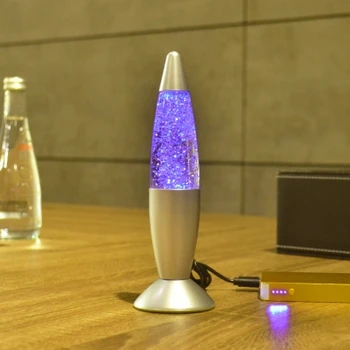 USB migający blask Лавовая lampa atmosfera LED mercurial Nocy światła Lampara Lava Decorative
