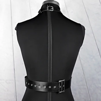 UYEE PU skórzany biustonosz moda Harajuku Gothic Sexy Body szelki pasek dla kobiet bondage regulowany pasek na klubowej odzieży LB-013