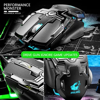 V15 Professional 8 Button Mechanical Gaming Mouse USB Wired 6400DPI RGB Backlight Macro Mouse Gamer with pressure gun do laptopa