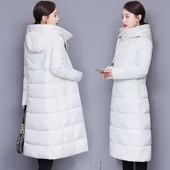 Vangull Women Winter X-long Parka Solid Casual Fashion Slim Hooded Down Cotton Jacket 2020 New Warm Basic Plus size thicken Coat