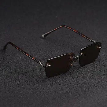 Vazrobe Glass okulary przeciwsłoneczne męskie damskie okulary bez oprawek dla mężczyzn brązowy kamień soczewki anty zarysowania marka rocznika projektant okulary