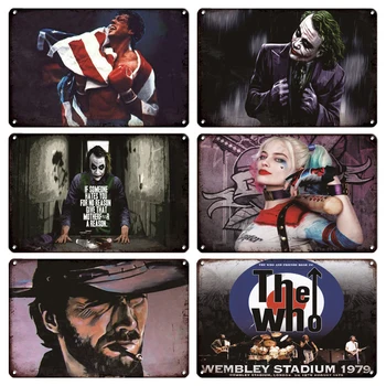 Vintage Harley Quinn Joker Filmy Plakat Metal Ściany Sztuki Znak Pub Bar Główny Pokój Dzienny Wystrój Retro Pin Up Girl Blaszany Płyta Znaki