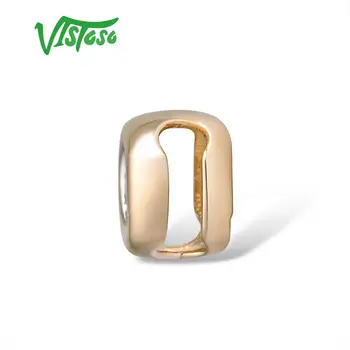 VISTOSO Gold Pendant For Women Pure 585 14K Rose/white Gold Illusion-Set Miracle Diamond Plate Round Pendant Circle Fine Jewelry