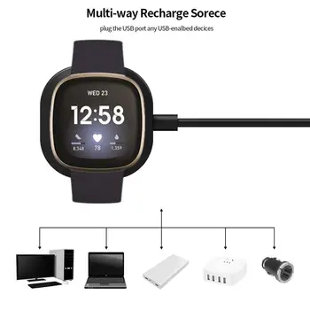 Viugreum Smart Watch Charging Base wysokiej jakości kabel do ładowania stacja dokująca bezpieczne ładowarka podstawka Versa 3 godziny Fitbit Versa3/Sense