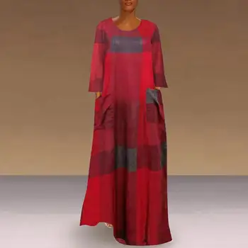 VONDA drukowany sukienkę 2021 jesień chusta Vintage długa suknia dla kobiet dorywczo sukienka z długim rękawem czeskie Vestidos patchwork szaty